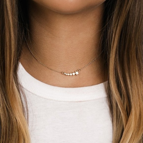 Lulus Jewelry - Lulu's Celestial Secret Gold Star Choker Necklace